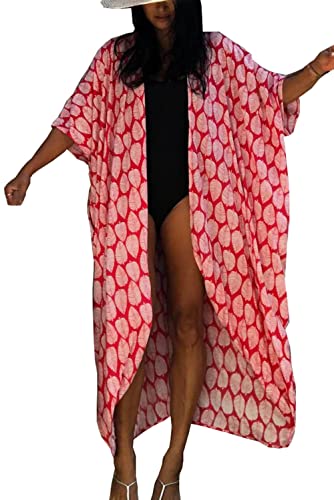 L-Peach Damen Strickjacke Maxi Kaftan Bikini Cover Ups Strandkleid Sommerkleid von L-Peach