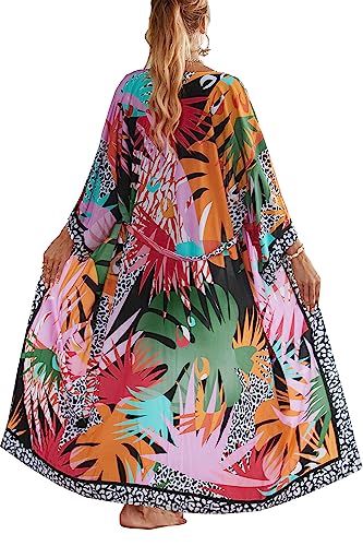 L-Peach Damen Übergroße Kimono Cardigan Loungewear Homewear Strandkleid Cover Ups Robe von L-Peach