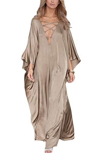 L-Peach Women's Boho Kimono Long Cardigan Roomy Loungewear Oversized Kaftan Beach Dress Cover Ups Robes von L-Peach