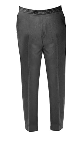 L S U Jungen-Klimmzughose mit stabiler Passform, elastisch, großzügige Passform, elastische Pull-Up-Hose, siehe Größentabelle, grau, 13 Jahre von L S U