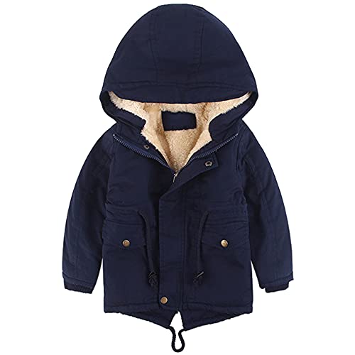 L SERVER Winterjacke für Jungen und Mädchen,warm Hoodie Outfits Dicke Mantel Baby Wintermäntel, Dunkelgrün(Verdickung), 116 von L SERVER