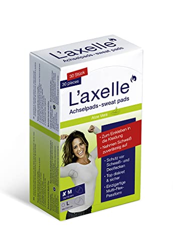 L'axelle Achselpads, Größe M, 30 Stück, Schutz vor Schweiß- und Deoflecken, zum Einkleben in die Kleidung, saugen Schweiß zuverlässig auf, für Frauen und Männer L'axelle Achselpads, Größe M, 30 Stück, Schutz vor Schweiß- und Deoflecken, zum Einkleben in die Kleidung, saugen Schweiß zuverlässig auf, für Frauen und Männer von L'axelle