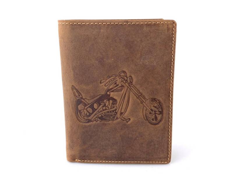 L&B Geldbörse Büffelleder Portemonnaie, integrierter RFID-Schutz >2395-Bike<, Motorrad, Münzfach & Scheinfach + 11 Kartenfächer & 3 Sichtfächer von L&B