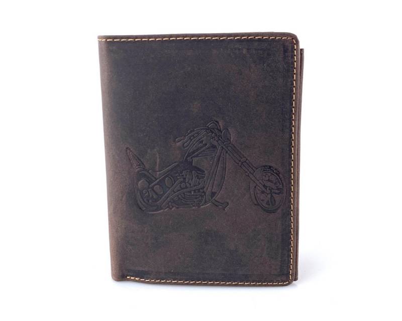 L&B Geldbörse Büffelleder Portemonnaie, integrierter RFID-Schutz >2395-Bike<, Motorrad, Münzfach & Scheinfach + 11 Kartenfächer & 3 Sichtfächer von L&B