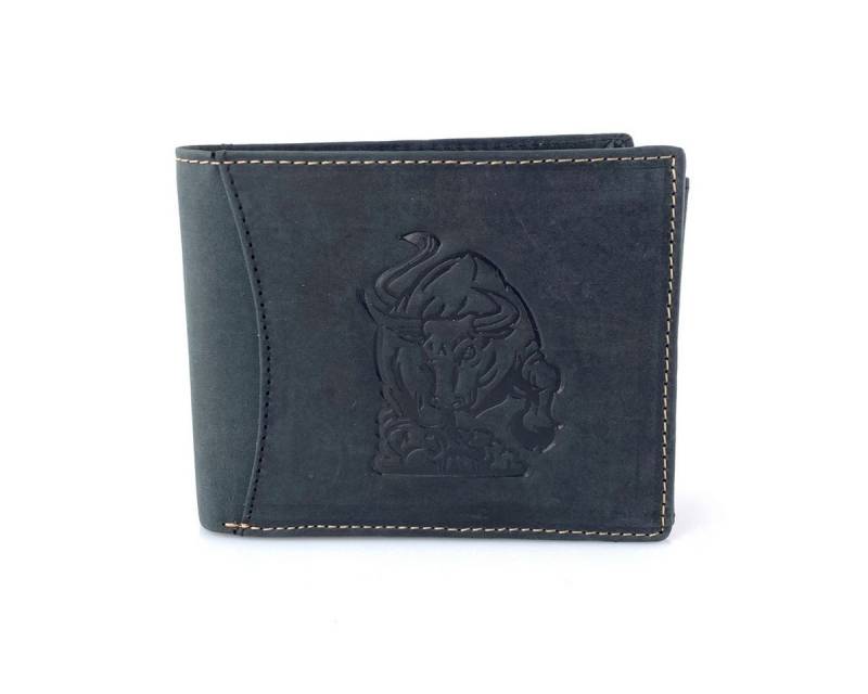 L&B Geldbörse Büffelleder Portemonnaie mit RFID-Schutz >2394-Bull<, Stier, Münzfach & Scheinfach + 8 Kartenfächer & 3 Sichtfächer von L&B