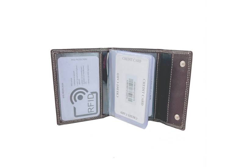 L&B Kartenetui Rindsleder Ausweishülle, RFID-Schutz integriert >2321< Dokumentenmappe, bis zu 22 Karten sichtbar verstauen! von L&B