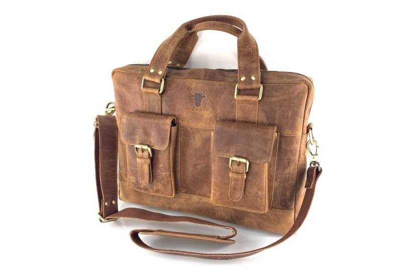 L&B Laptoptasche Aktentasche/Laptoptasche, Büffelleder von L&B