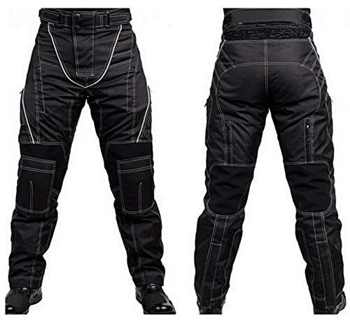 l&j Motorradhose mit Protektoren Herren Textil Motorrad Jacke Roller Chopper (L) Schwarz von l&j