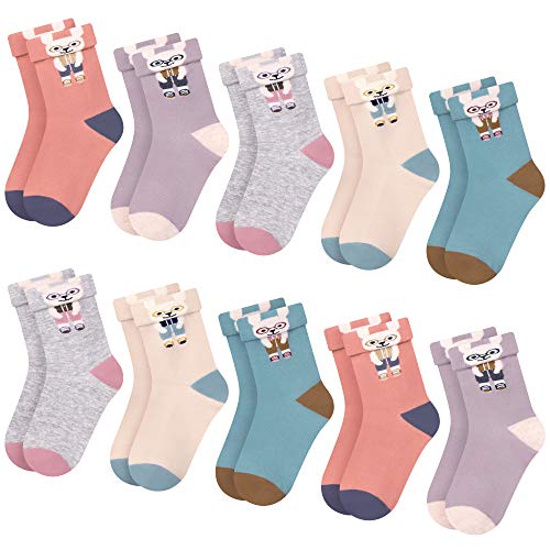 L&K-II 10 Paar Kinder Mädchen Socken aus Baumwolle Kleinkind niedliche Muster 2817 31-34 von L&K-II