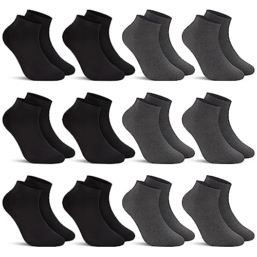 L&K-II 12 Paar Sneaker Socken Herren Kurzsocken Füßlinge atmungsaktive Baumwolle 2301BGE 43-46 von L&K-II