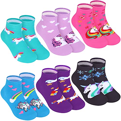 L&K-II 12er Kinder Mädchen socken mit niedlichen Mustern Sneakersocken Kids Füßlinge aus Baumwoll bunt 2810 31-34 von L&K-II