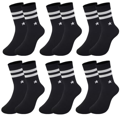 L&K-II 12er Pack Herren Tennissocken Sportsocken Freizeitsocken Baumwolle Laufsocken Arbeitssocken Schwarz 2891 Gr.35-38 von L&K-II