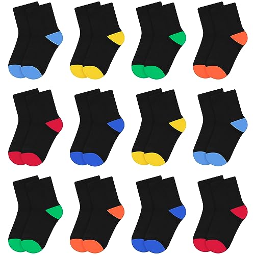 L&K-II 12er Pack Kindersocken Mädchen Jungen Wintersocken Sportsocken bunt Baumwolle 2876 35-38 von L&K-II