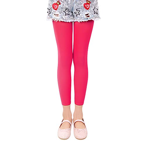 L&K-II 3/4 Kinder Mädchen Sommer Strumpfhose ohne Füße Ballett Strumpfhose Tanzstrumpfhose 40 Den Blickdichte Mikrofaser Farbig 27252 Lachsrot 110/116 von L&K-II