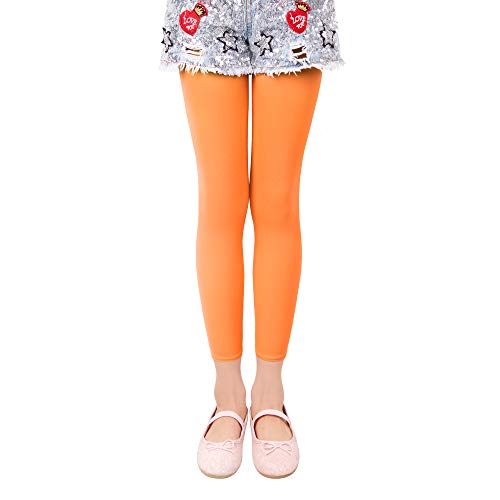 L&K-II 3/4 Kinder Mädchen Sommer Strumpfhose ohne Füße Ballett Strumpfhose Tanzstrumpfhose 40 Den Blickdichte Mikrofaser Farbig 27252 Orange 86/92 von L&K-II