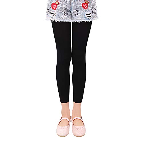 L&K-II 3/4 Kinder Mädchen Sommer Strumpfhose ohne Füße Ballett Strumpfhose Tanzstrumpfhose 40 Den Blickdichte Mikrofaser Farbig 27252 Schwarz 122/128 von L&K-II