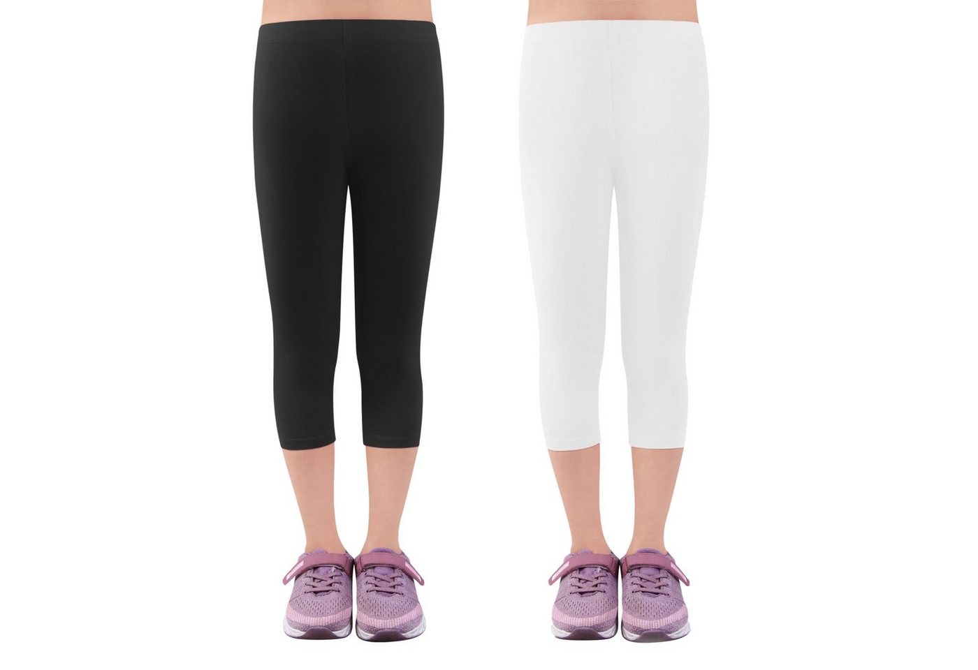 L&K-II 3/4-Leggings 2723-2er-Pack (2er-Pack) Mädchen Capri-Hose aus Baumwolle Alter 4–15 Jahre von L&K-II