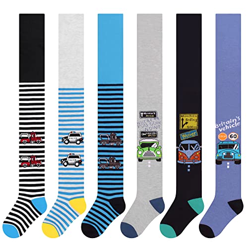 L&K-II 6er Jungen Strumpfhose Baby Kinder Mit Dino Fußball Streifen Und Auto Mustern Mehrfarbig 2725 122-128 von L&K-II