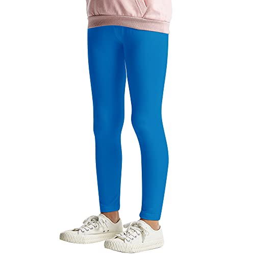 L&K-II Kinder Leggings Basic Uni Farbe Mädchen Tanzhose Baby Leggins Fitness Hose Baumwolle 2708 Hellblau-110 von L&K-II