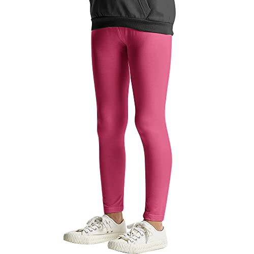 L&K-II Kinder Leggings Basic Uni Farbe Mädchen Tanzhose Baby Leggins Fitness Hose Baumwolle 2708 Rosa-104 von L&K-II