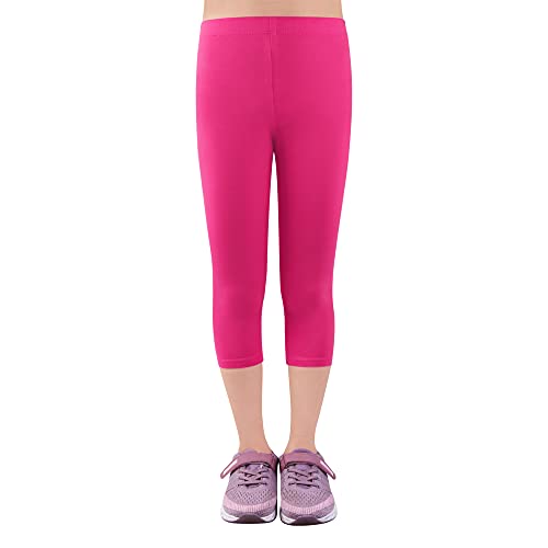 L&K-II Kinder Mädchen Leggings 3/4 Mädchen Hose Capri-Hose aus Baumwolle Schulkleidung 116 2723 Rosa von L&K-II