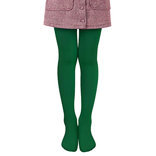 L&K-II Mädchen Ballett Strumpfhose Tanzstrumpfhose mit Fuß 80 DEN Blickdicht Mikrofaser Farbig 27251 Dunkelgrün 86/92 von L&K-II