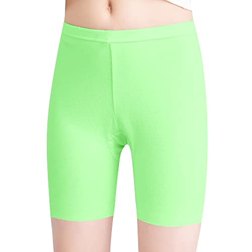 L&K-II Mädchen Leggings Kurz Radlerhose aus Baumwolle Sommer Shorts Uni Farbe Grün 122/128 von L&K-II