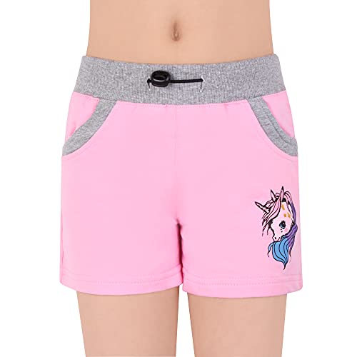L&K-II Mädchen Shorts mit Einhorn Muster Kinder Baby Kurze Hose Baumwolle 2709 Pink 104 von L&K-II