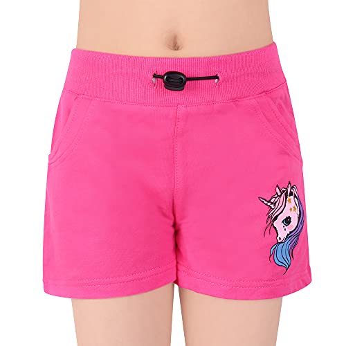 L&K-II Mädchen Shorts mit Einhorn Muster Kinder Baby Kurze Hose Baumwolle 2709 Rosa 104 von L&K-II