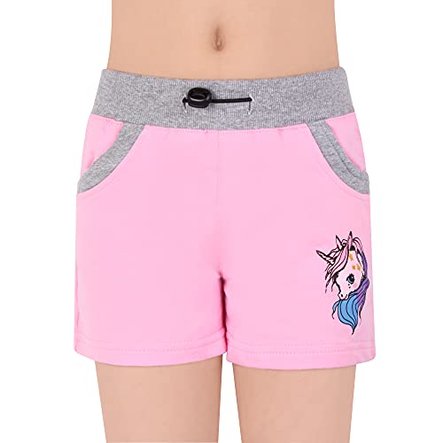 L&K-II Mädchen Shorts mit Einhorn Muster Kinder Baby Kurze Hose Baumwolle 2709 Pink 110 von L&K-II