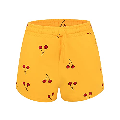 L&K-II Mädchen Shorts mit verschiedenen niedlichen Mustern Kinder Baby Kurze Hose Baumwolle 4509 Gelb 164 von L&K-II