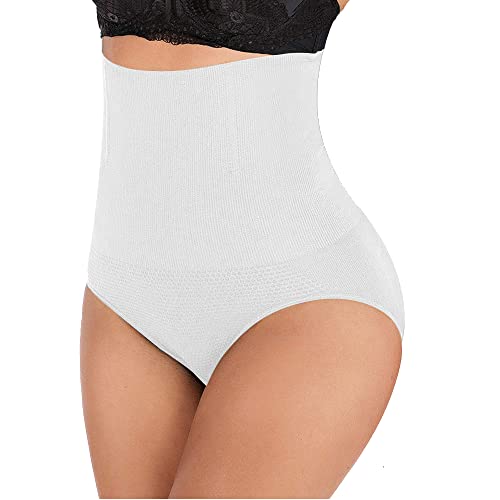 L&K-II Bauchweg Unterhose Damen Shapewear Miederhose Hohe Taille Miederslips Body Shaper Figurformende Unterwäsche Weiß XL/2XL von L&K-II