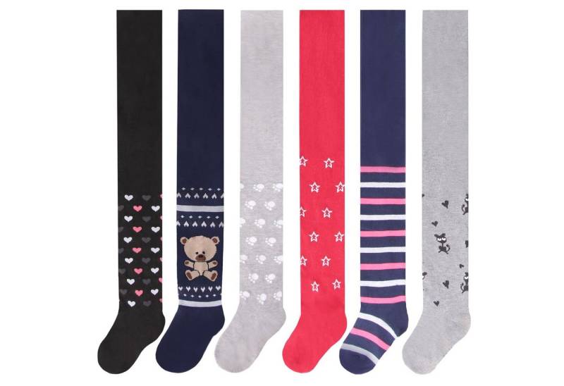 L&K-II Strickstrumpfhose 27256 (6er-Packung) aus Baumwolle mit hübschen Motiven von L&K-II