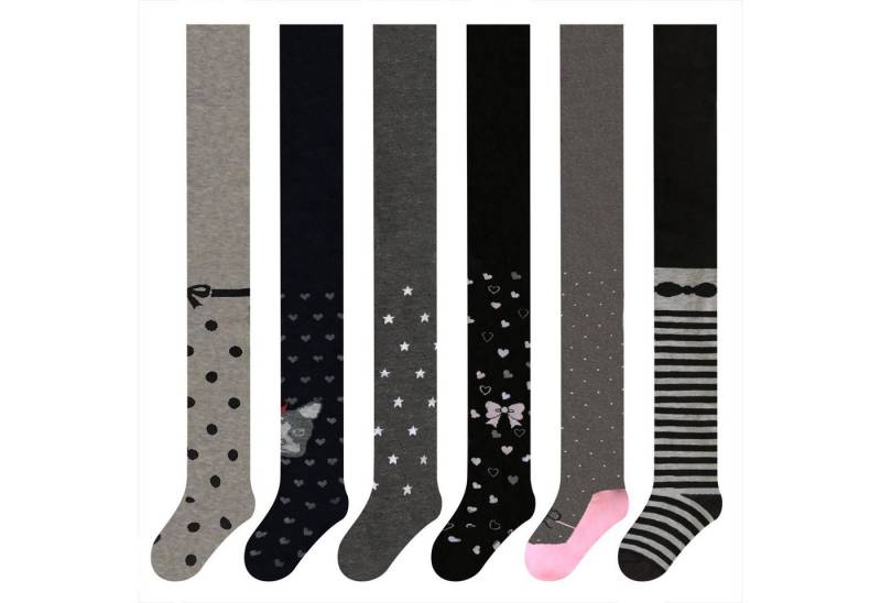 L&K-II Strickstrumpfhose 27256 (6er-Packung) aus Baumwolle mit hübschen Motiven von L&K-II