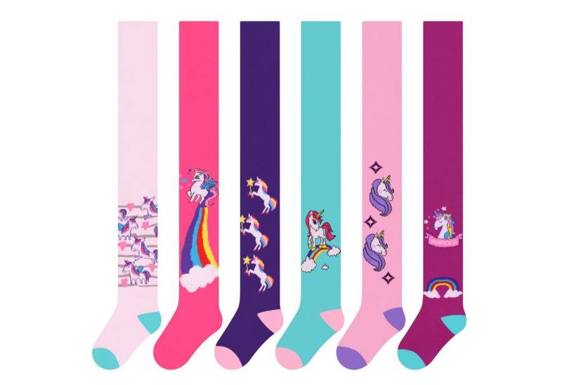 L&K-II Strumpfhose 2730 (6er-Pack) Einhorn in hübsche Farben und Motiven aus Baumwolle von L&K-II