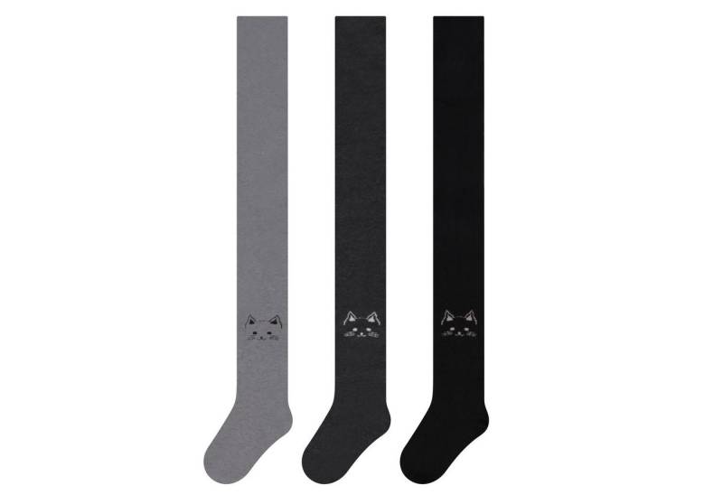 L&K-II Strumpfhose 2755 (3er-Pack) Mädchen Strumpfhose mit Kätzchen-Muster von L&K-II