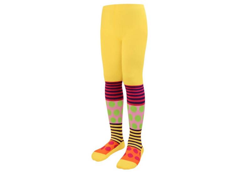 L&K-II Strumpfhose 2763 blickdicht Strumpfhosen Mädchen mit Punkte und Streifen von L&K-II