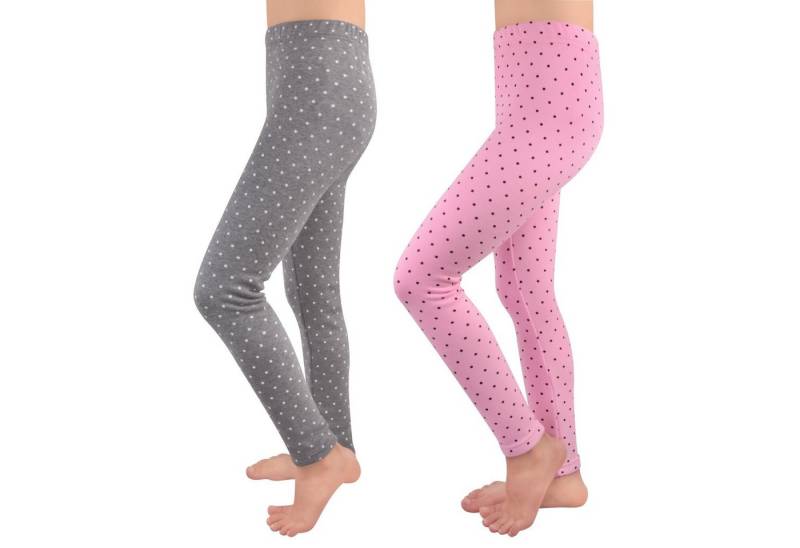 L&K-II Thermoleggings 4603 (1/2/3er-Pack, 2-tlg., 2er-Pack) gefütterte Winter Leggings Mädchen mit Punktmuster von L&K-II