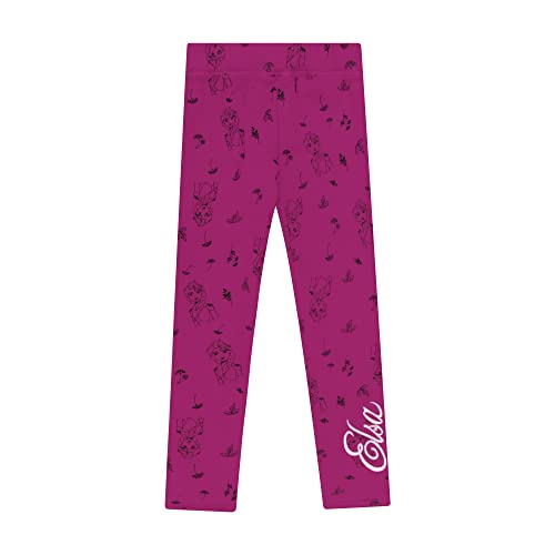 L&K-II Thermoleggings Mädchen Disney Motive Winter Leggings Hose Mädchen gefütterte Leggings mit ELSA Mustern 4606 RO 122 von L&K-II