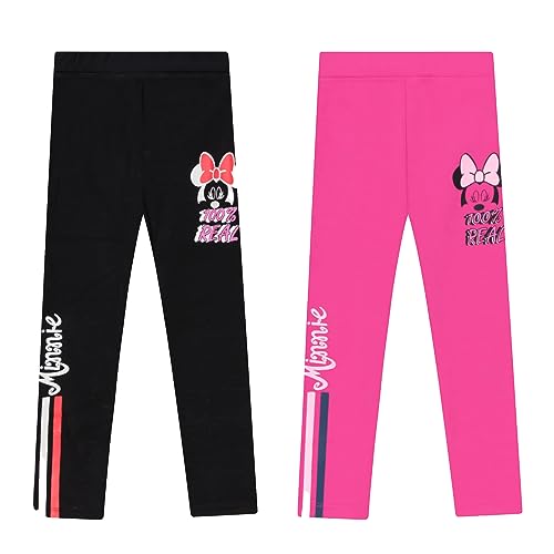 L&K-II Thermoleggings Mädchen Disney Motive Winter Leggings Hose Mädchen gefütterte Leggings mit Minne Mustern 4607 BL+RO 122 von L&K-II