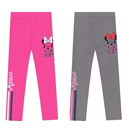 L&K-II Thermoleggings Mädchen Disney Motive Winter Leggings Hose Mädchen gefütterte Leggings mit Minne Mustern 4607 GE+RO 110 von L&K-II