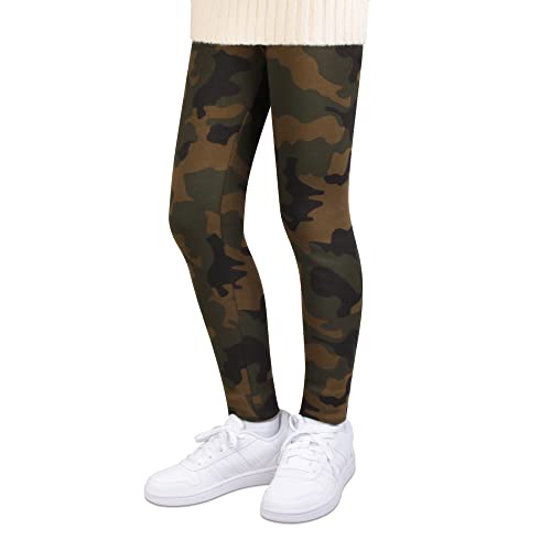 L&K-II Thermoleggings Mädchen Winter Leggings Mädchen gefütterte Leggings mit Camouflagen Streifen Mustern Baumwolle 4605A-134/140 von L&K-II