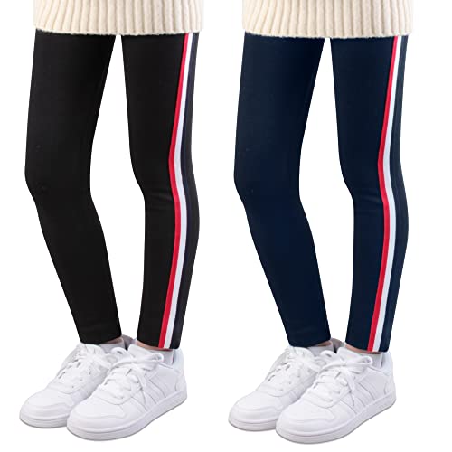L&K-II Thermoleggings Mädchen Winter Leggings Mädchen gefütterte Leggings mit Camouflagen Streifen Mustern Baumwolle 4605B+C-146/152 von L&K-II