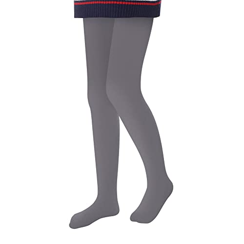 L&K-II Thermostrumpfhose Mädchen Kinderstrumpfhose mit Innenfutter Winter warm blickdichte Kuschel seamless Treggings hoch Bund Tight 4611 Grau 110-116 von L&K-II