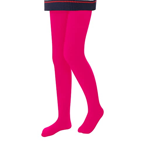 L&K-II Thermostrumpfhose Mädchen Kinderstrumpfhose mit Innenfutter Winter warm blickdichte Kuschel seamless Treggings hoch Bund Tight 4611 Rosa 110-116 von L&K-II