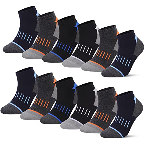 L&K 12 Paar Herren Sneaker Socken Baumwolle Sportsocken atmungsaktiv mehrfarbig 2334 39-42 von L&K