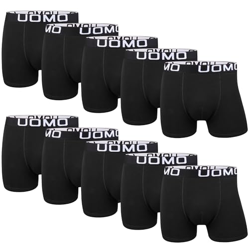 L&K 10er Pack Herren Retroshorts Boxershorts Baumwolle Schwarz Mehrfarbig Unterhose 1116BL 4XL von L&K