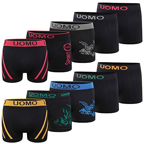 L&K 10er Pack Herren Retroshorts Boxershorts Men Mikrofaser in 10 verschiedenen Modelle 1209 BL 3XL/4XL von L&K