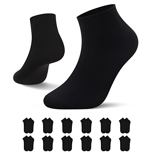 L&K 12 Paar Herren/Damen Sneaker-Socken Uni Farbe Füßlinge schwarz 35/38 2301BL von L&K