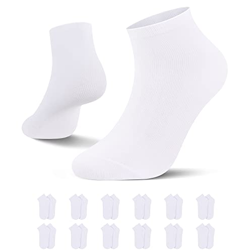 L&K 12 Paar Herren/Damen Sneaker-Socken Uni Farbe Füßlinge Weiß 35/38 2301WH von L&K